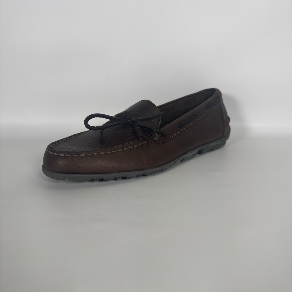 New Timberland Leather Loafers Womens Size 8 Dark Brown Lace Up Slip On